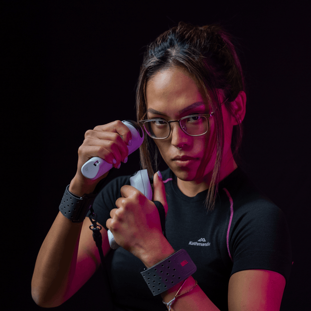 Player holding boxing pose with Quell Impact